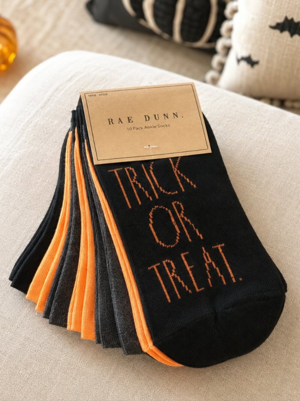 Rae Dunn Halloween Ankle Socks 10 Pack Trick or Treat NWT